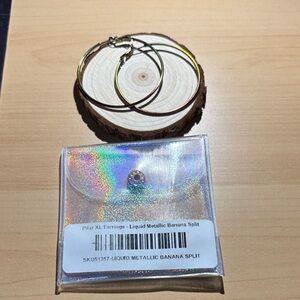 Gold and red  Hoop Earrings